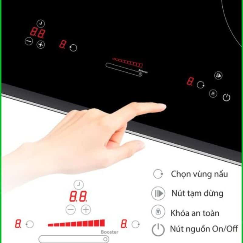 Bảng điều khiển bếp từ đôi Tomate TOM 02I‐7S lắp âm Bảng điều khiển bếp từ đôi Tomate TOM 02I‐7S lắp âm