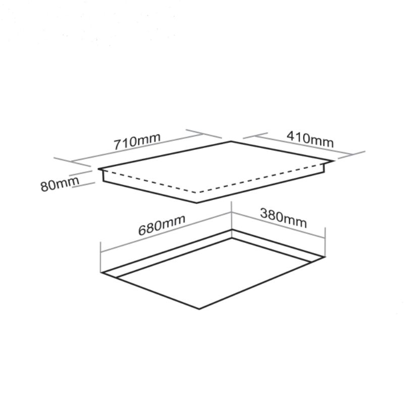 Kích thước bếp từ Faster FS 299HI 2 vùng nấu lắp âm Kích thước bếp từ Faster FS 299HI 2 vùng nấu lắp âm