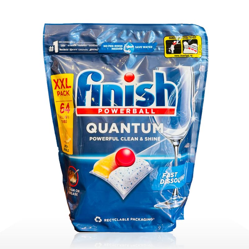 Viên rửa bát Finish Quantum túi 64 viên Viên rửa bát Finish Quantum túi 64 viên