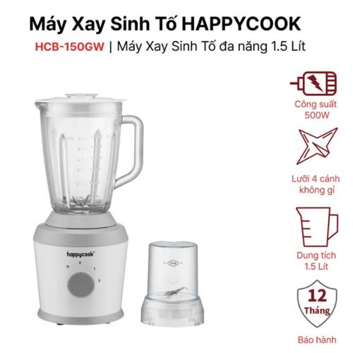 Máy xay sinh tố HappyCook HCB-150GW 1.5 Lít 1 Ảnh máy xay sinh tố HappyCook HCB-150GW 1.5 Lít