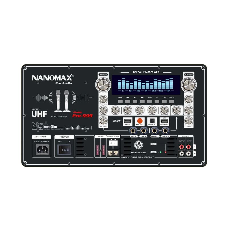 Bảng điều khiển Loa Kéo Tủ Bình Nanomax Pro-999 3200W Bảng điều khiển Loa Kéo Tủ Bình Nanomax Pro-999 3200W