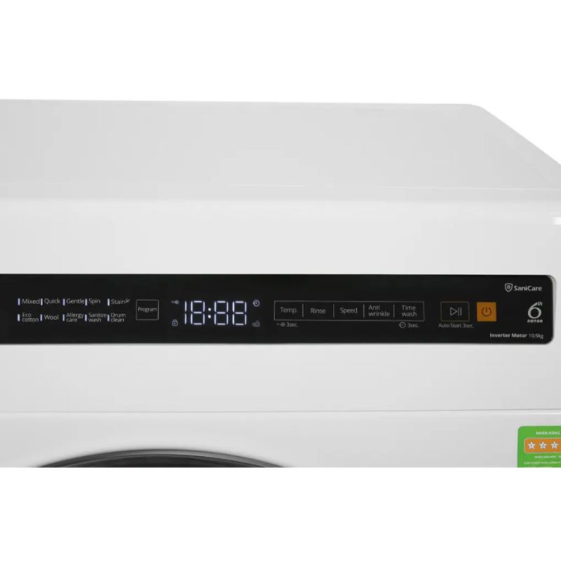 Bảng điều khiển máy Giặt Whirlpool Inverter 10.5 Kg FWEB10502FW cửa trước Bảng điều khiển máy Giặt Whirlpool Inverter 10.5 Kg FWEB10502FW cửa trước