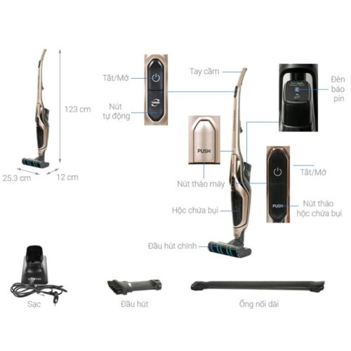 Chi tiết máy hút bụi không dây Samsung VS03R6523J1/SV 170W