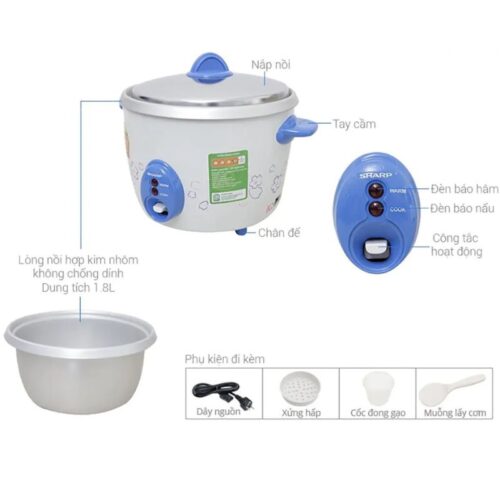 Nồi cơm điện Sharp KSH-D28V 2.8 lít 4 Chi tiết nồi cơm điện Sharp KSH-D28V 2.8 lít