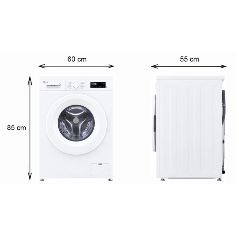 Kích thước máy Giặt LG Inverter 9 Kg FB1209S6W Kích thước máy Giặt LG Inverter 9 Kg FB1209S6W