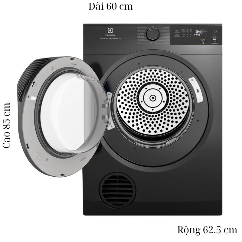 Kích thước máy Sấy Thông Hơi Electrolux 9 Kg EDV904N3SC Kích thước máy Sấy Thông Hơi Electrolux 9 Kg EDV904N3SC