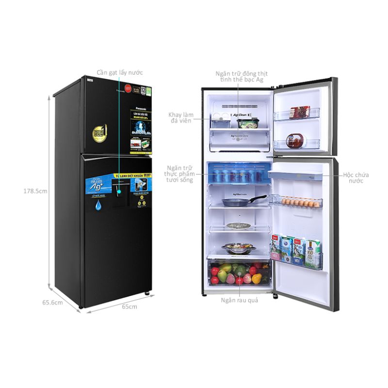 Kích thước tủ Lạnh 2 cánh 366 Lít Panasonic NR-TL381GPKV Kích thước tủ Lạnh 2 cánh 366 Lít Panasonic NR-TL381GPKV