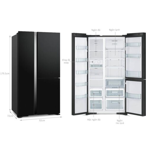 Tủ Lạnh 3 cánh side by side Inverter 590 Lít Hitachi R-M800PGV0 GBK 4 Kích thước tủ Lạnh 3 cánh side by side Inverter 590 Lít Hitachi R-M800PGV0 GBK
