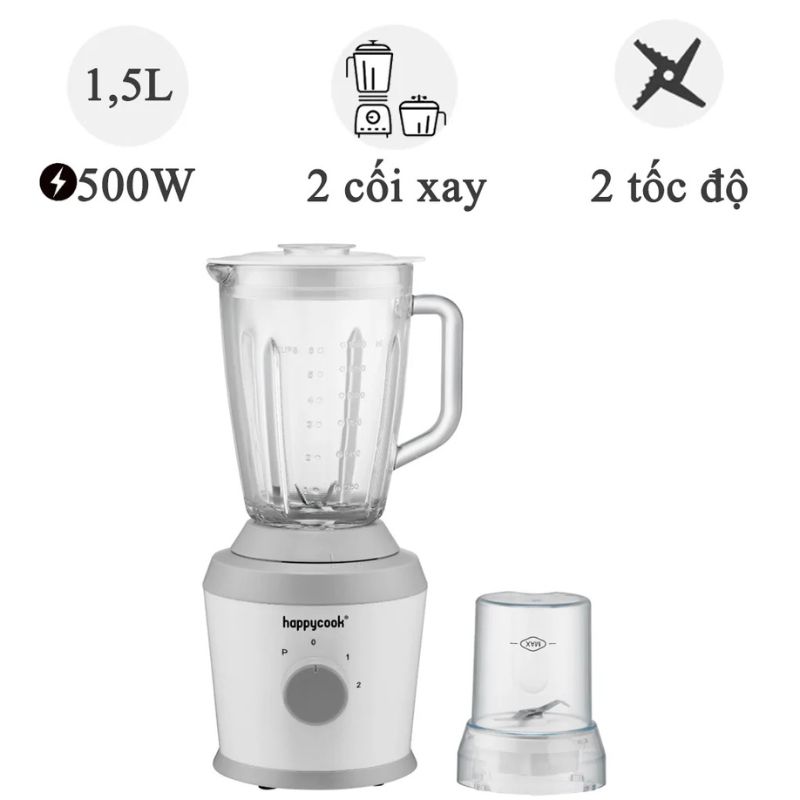 Máy xay sinh tố HappyCook HCB-150GW 1.5 Lít Máy xay sinh tố HappyCook HCB-150GW 1.5 Lít