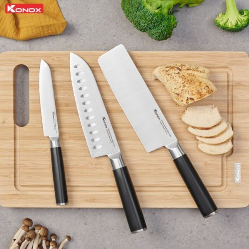 Bộ dao làm bếp 3 món Konox Alder Set 4 Ảnh bộ dao làm bếp 3 món Konox Alder Set