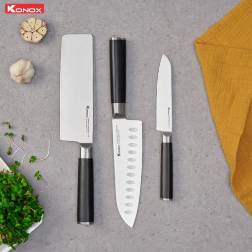 Bộ dao làm bếp 3 món Konox Alder Set 3 Hình ảnh bộ dao làm bếp 3 món Konox Alder Set