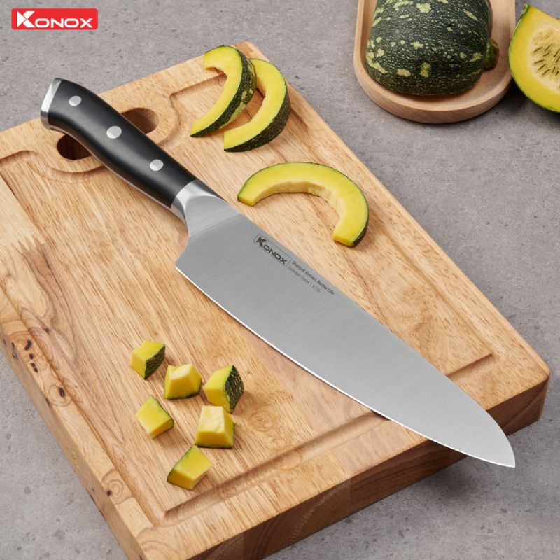 Hinh ảnh dao đầu bếp thép Đức Konox Emmitt Series 8″ Chef Knife Hinh ảnh dao đầu bếp thép Đức Konox Emmitt Series 8″ Chef Knife