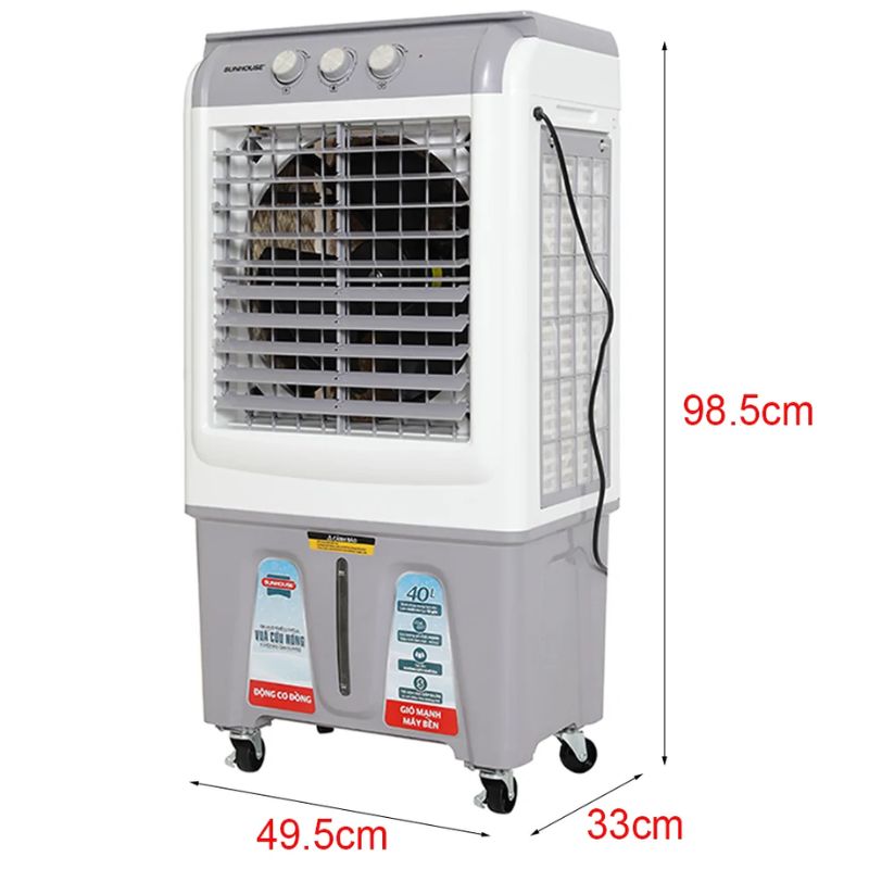 Kích thước máy làm mát không khí Sunhouse SHD7744 Kích thước máy làm mát không khí Sunhouse SHD7744
