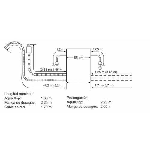 Máy rửa bát Siemens SC05IB00TE 5 Kích thước máy rửa bát Siemens SC05IB00TE