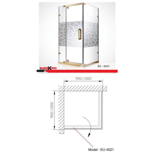 Phòng tắm vách kính Euroking EU-4521 900mm 3 Kích thước phòng tắm vách kính Euroking EU-4521 900mm
