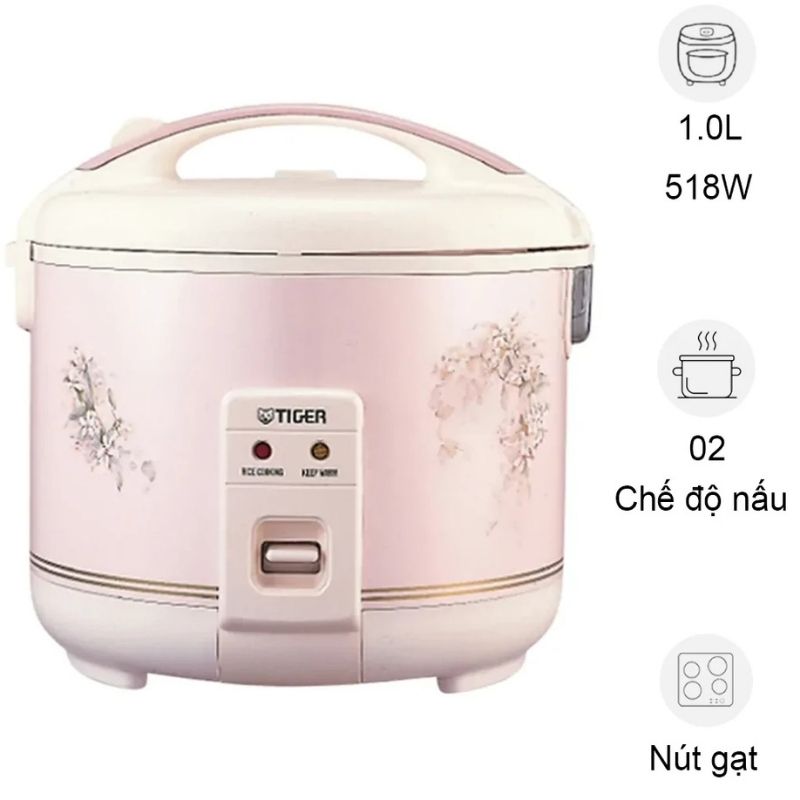 Nồi cơm điện Tiger JNP-1000, Màu Hồng Nồi cơm điện Tiger JNP-1000, Màu Hồng