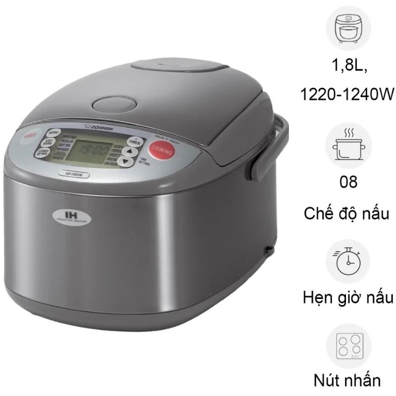 Nồi cơm điện tử cao tần Zojirushi NP-HBQ18-XA - 1.8 Lít Nồi cơm điện tử cao tần Zojirushi NP-HBQ18-XA - 1.8 Lít