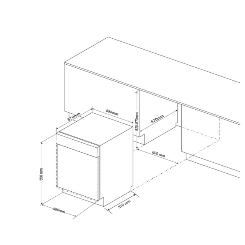 Kích Thước Máy Rửa Chén Bán Âm Malloca MDW14-S08SI Kích Thước Máy Rửa Chén Bán Âm Malloca MDW14-S08SI