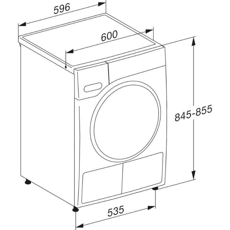 Kích thước máy sấy bơm nhiệt Miele TCF760WP EcoSpeed Kích thước máy sấy bơm nhiệt Miele TCF760WP EcoSpeed
