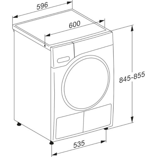 Máy sấy bơm nhiệt Miele TWC364WP 4 Kích thước máy sấy bơm nhiệt Miele TWC364WP