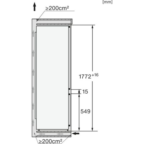 Tủ lạnh Miele KF 7742 C - 255L 4 Kích thước tủ lạnh Miele KF 7742 C - 255L
