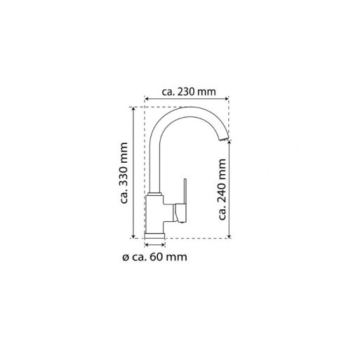 Kích thước vòi rửa bát Wasserwerk WK 5 Black 700506 màu đen