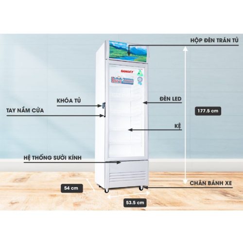 Tủ mát Sanaky VH258KL 3 Kích thước Tủ mát Sanaky VH258KL
