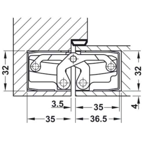 Cấu tạo BẢN LỀ ÂM TE540 3D, SSS HÄFELE 924.17.225