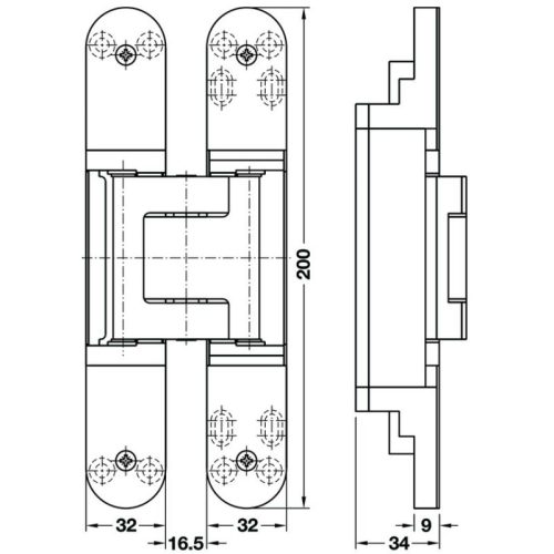 Cấu tạo BẢN LỀ ÂM TE540 3D, SSS HÄFELE 924.17.225