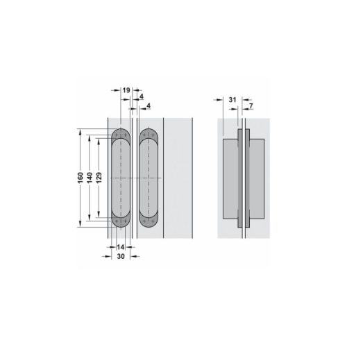 Bản lề âm mạ chrome mờ, dt=40mm Hafele 927.91.834 3 Cấu trúc Bản lề âm mạ chrome mờ,dt=40mm HÄFELE 927.91.834
