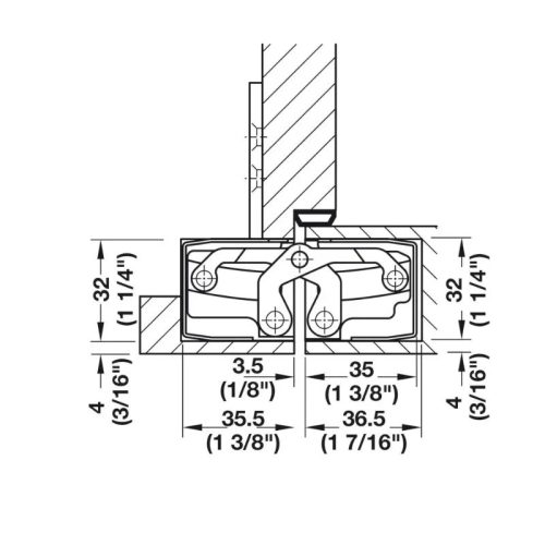 Cấu trúc Bản lề âm TE 640 3D SSS HÄFELE 924.17.425
