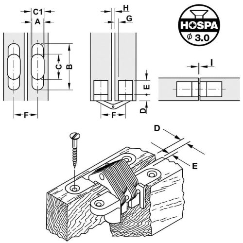 Bản lề âm cho cửa gỗ dày 13 -16mm Hafele 341.07.718 4 Thông số Bản lề âm cho cửa gỗ dày 13 -16mm Hafele 341.07.718