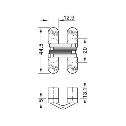 Thông số Bản lề âm cho cửa gỗ dày 19 -24mm Hafele 341.07.727
