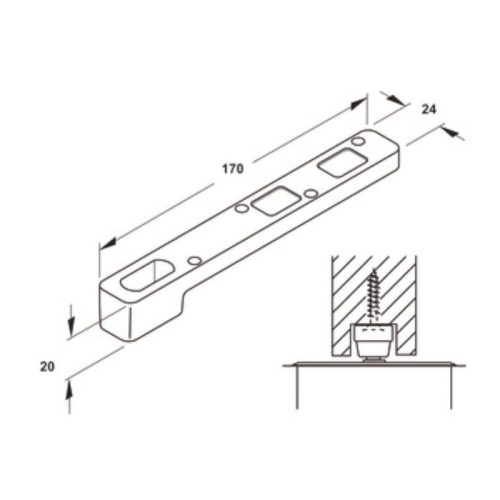 Thông số Bản lề sàn inox mờ Hafele 932.77.090