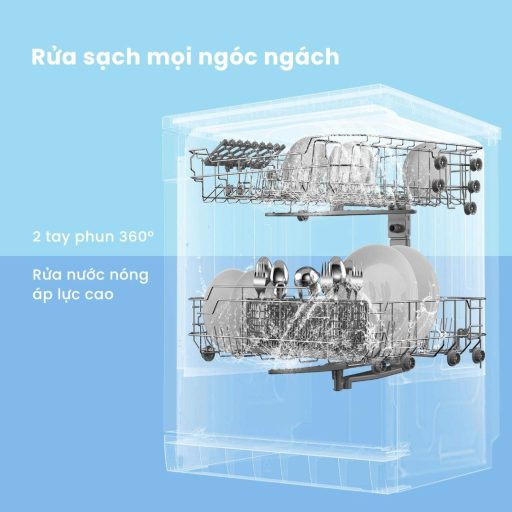 CDW-10F60TB rửa sạch mọi ngóc nhách