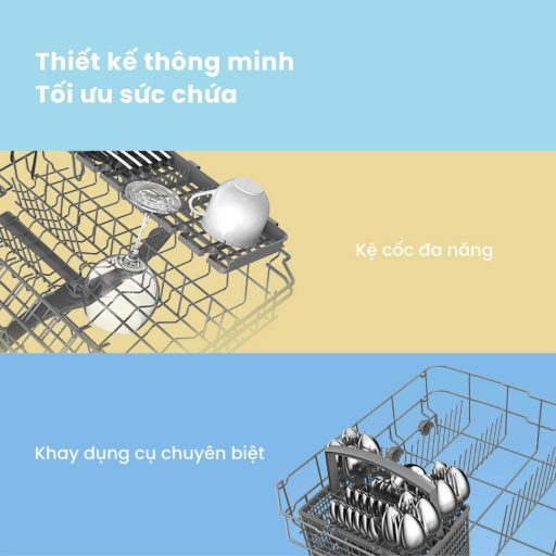 Máy rửa chén COMFEE CDW-10F60TB tiện ích thông minh